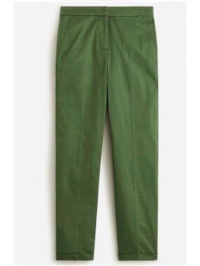 J,Crew Kate Cuffed Straight-Leg Lightweight Chino Pant Womens Plus Size 24 Green